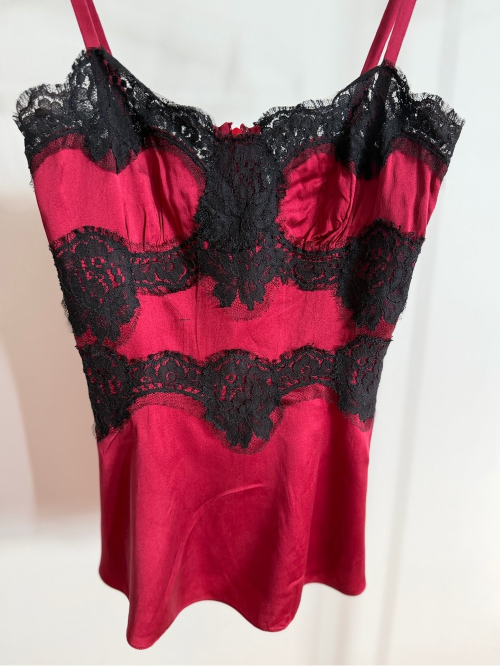 Dolce & Gabbana Red and Black Lace Chemise